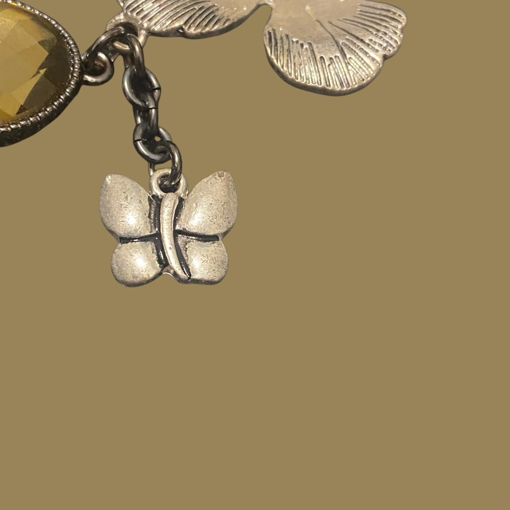 Statement Necklace Large Multi Layers Flowers Pea… - image 4